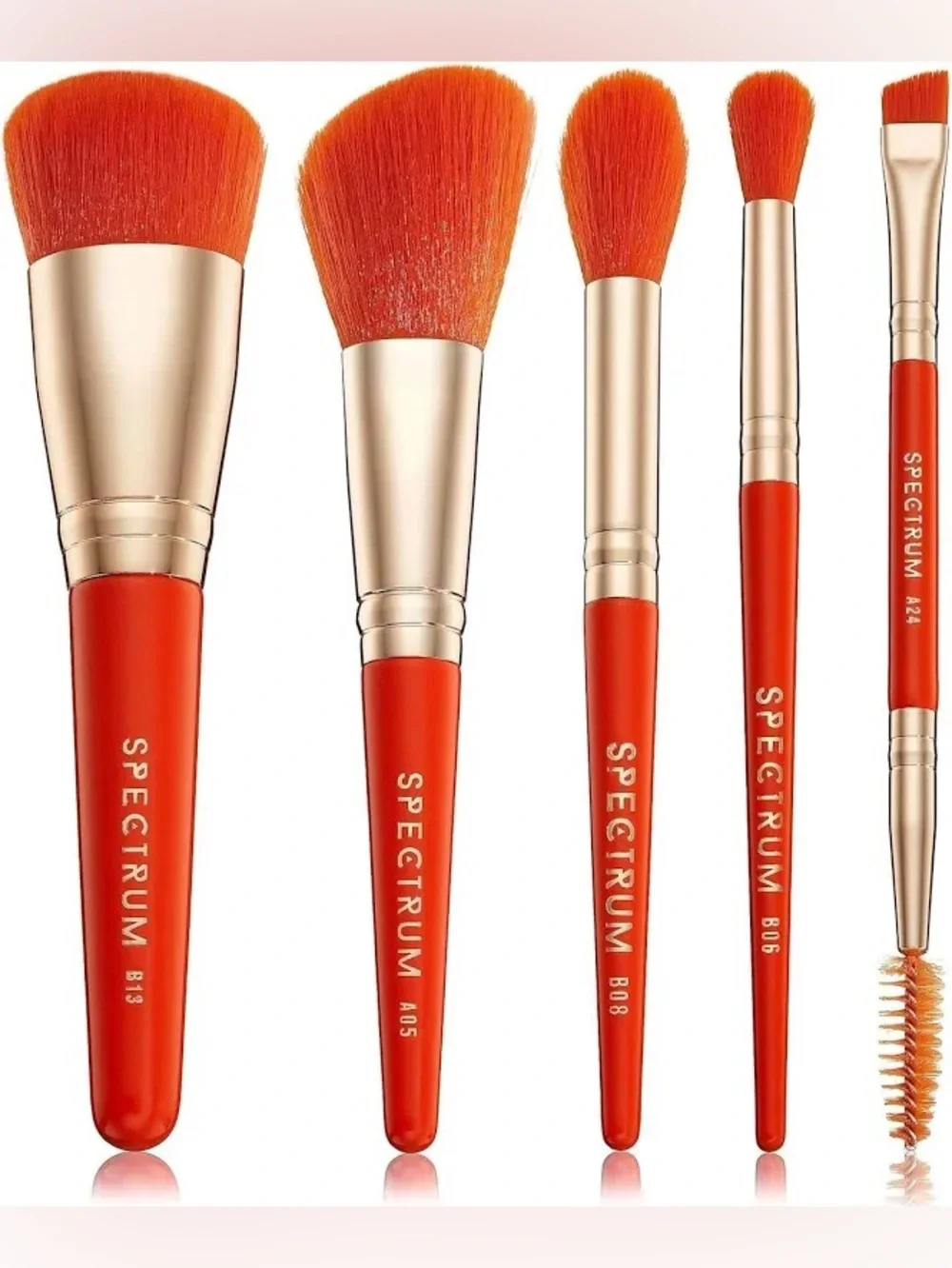 Spritz 5-Piece Orange Makeup Brush Set